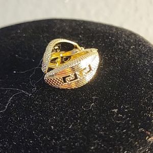 18kt tricolor clip type earing[sold]